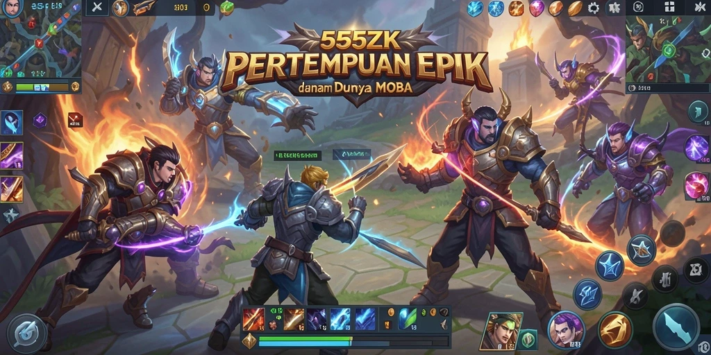 Gameplay seru dalam 555ZK dengan strategi tim yang mendebarkan.