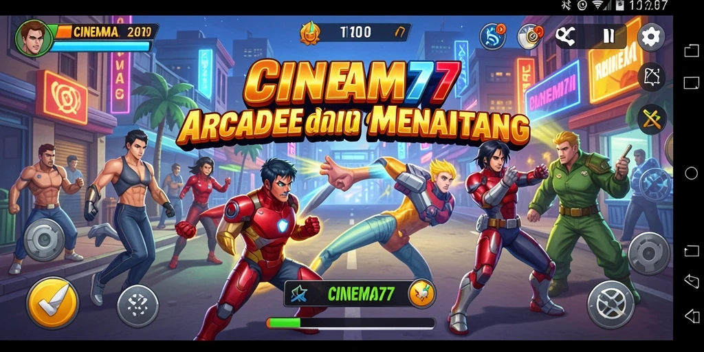 Tampilan gameplay seru dari game Arcade CINEMA77.