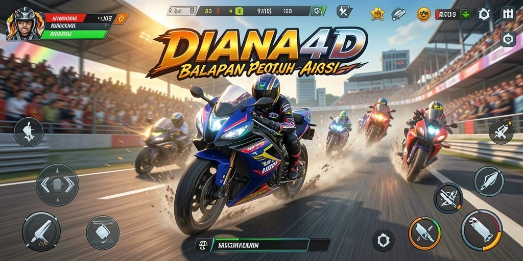 Gameplay seru balapan motor di DIANA4D.
