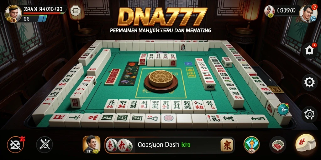 Screenshot utama DNA777 menampilkan gameplay Mahjong yang menarik.