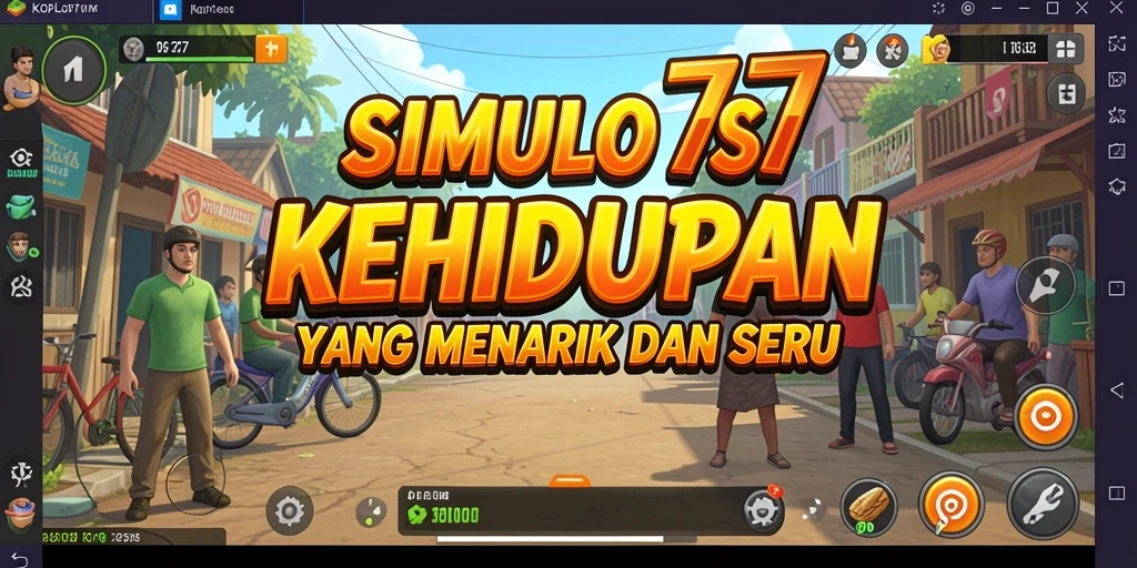 Tampilan gameplay KOPLO77 dengan simulasi kehidupan yang realistis.