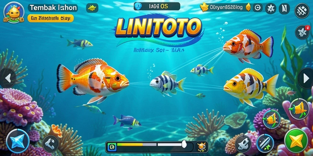 Screenshot gameplay <strong>LINITOTO</strong> menampilkan serunya menembak ikan.