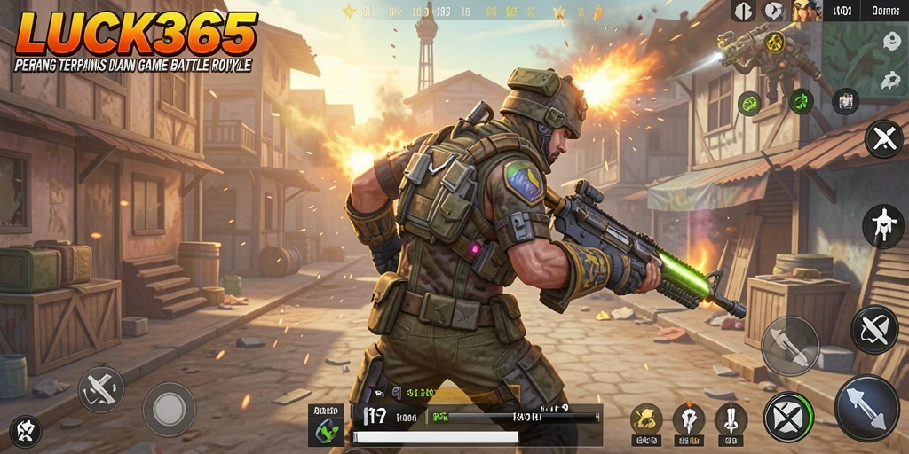 Gameplay seru di LUCK365 dalam pertempuran Battle Royale.