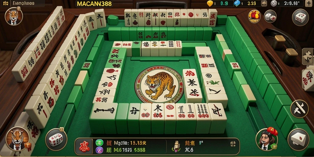 Screenshot gameplay Mahjong penuh warna di MACAN388.