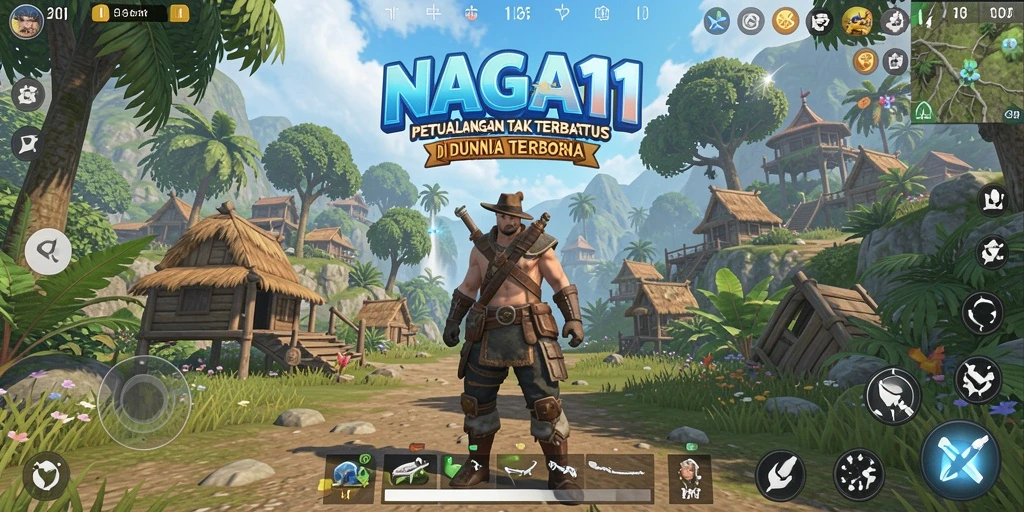 Screenshot gameplay NAGA11 menampilkan keindahan dunia terbuka.