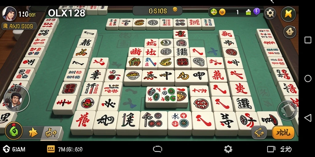 Tampilan gameplay OLX128 yang seru dan menantang di dunia Mahjong.