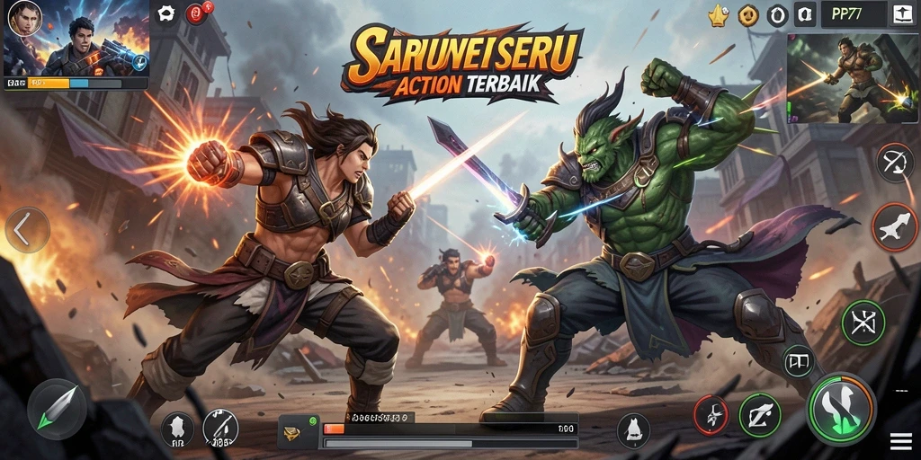 Screenshot PP7 menampilkan pertarungan epik dengan grafik yang memukau.