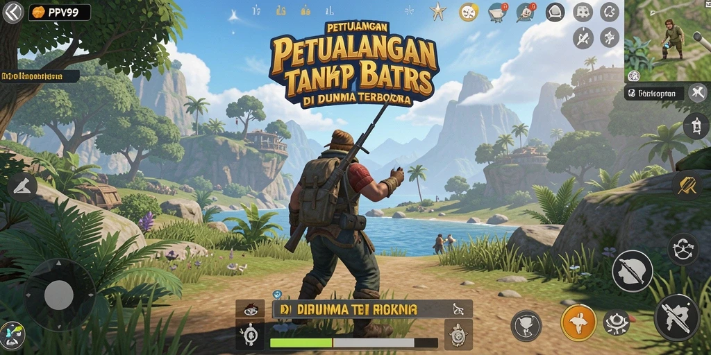Tangkapan layar gameplay PPV99 yang menunjukkan eksplorasi dunia terbuka.