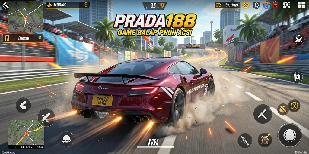 Tampilan mendebarkan dari balapan mobil di PRADA188.