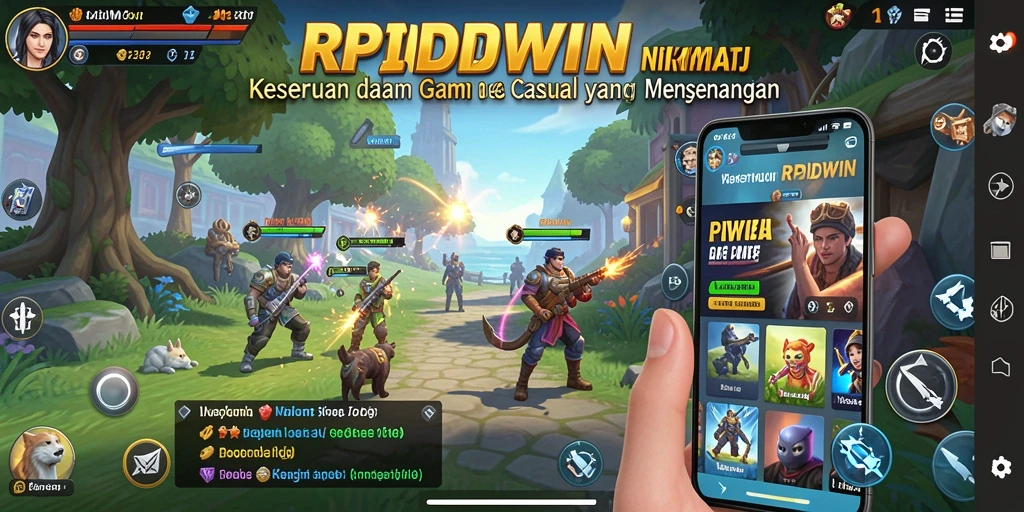 Tangkapan layar RPIDWIN menampilkan gameplay yang ceria dan menantang.