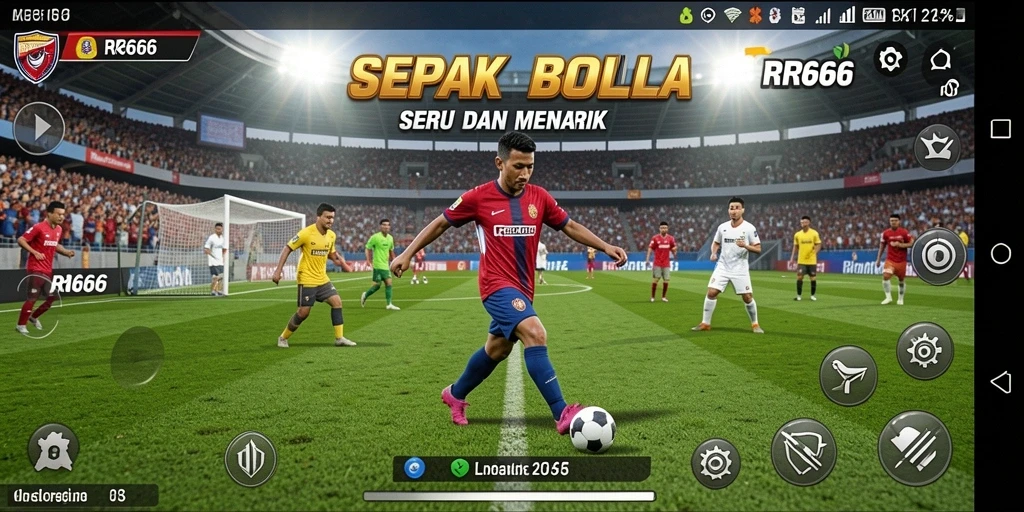 Gameplay menarik dari RR666 di lapangan sepak bola.