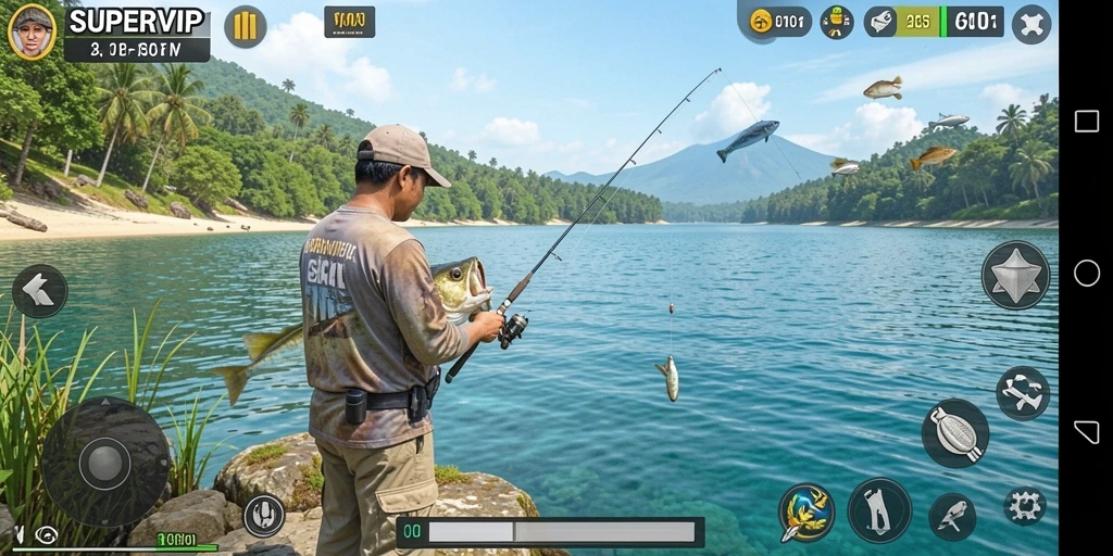 Tangkapan ikan besar di SUPERVIP saat gameplay Fishing.