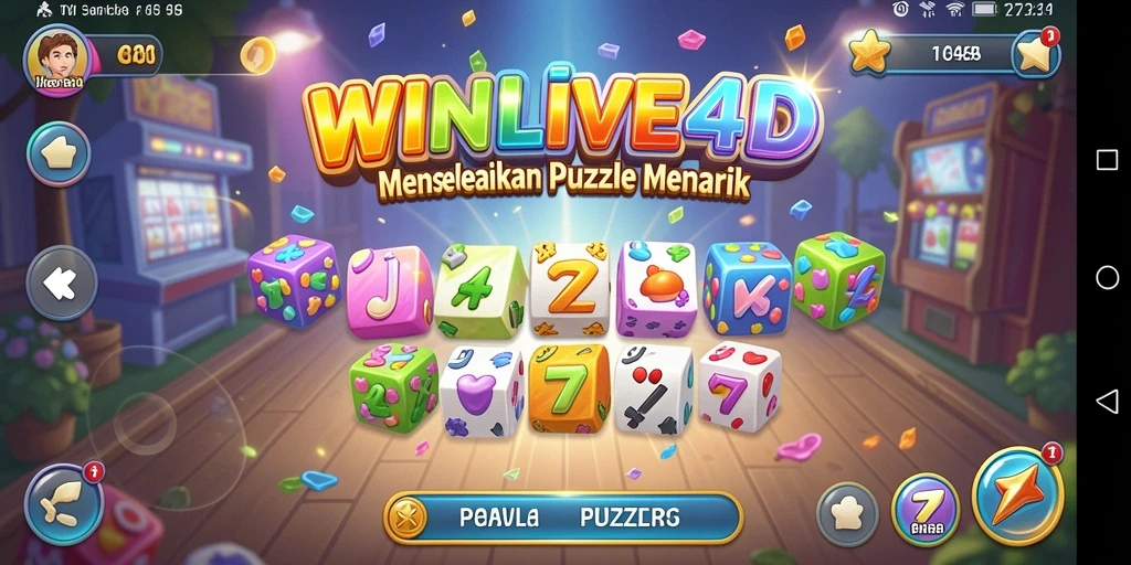 Tampilan gameplay menarik dari WINLIVE4D pada saat menyelesaikan puzzle.