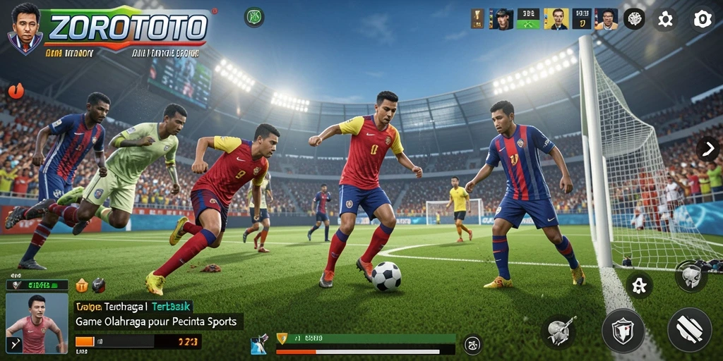 Tampilan gameplay seru dalam ZOROTOTO dengan aksi olahraga mendebarkan.